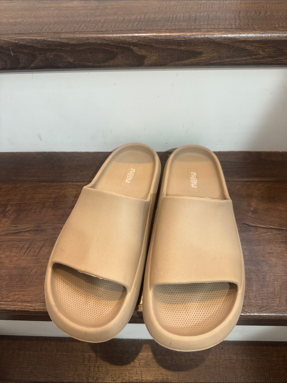 Mad Love Tan Slide Sandals